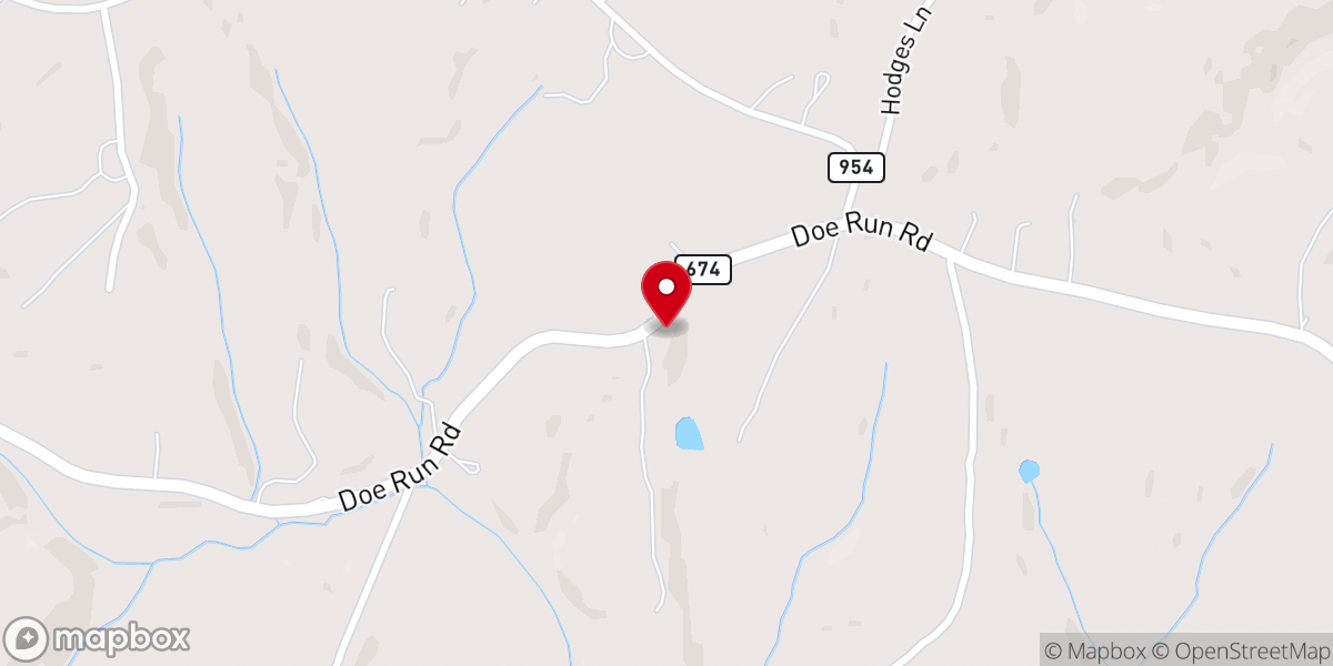 Map showing location of Doe Run Christian Church