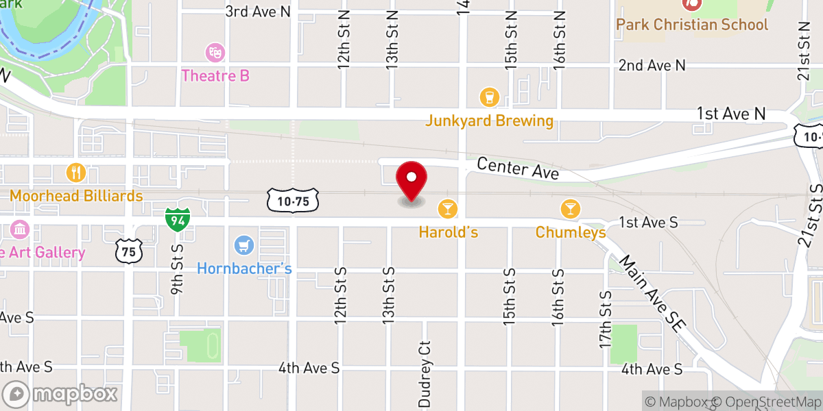 Map showing location of Dorothy Day Food Pantry - Moorhead