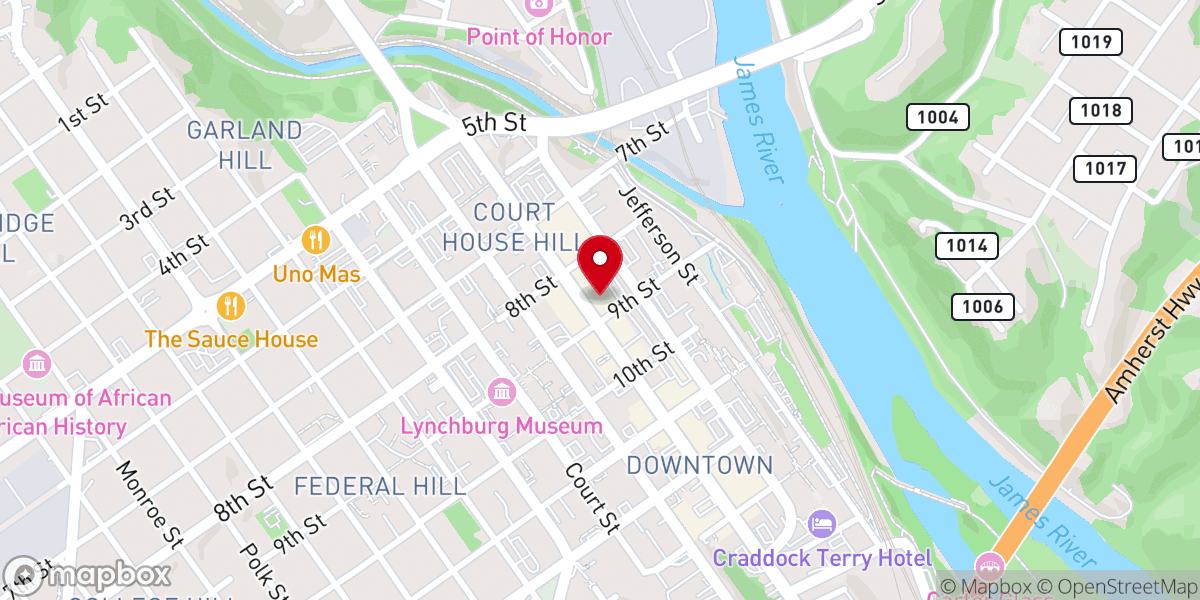 Map showing location of Downtown Presbyterian (EPC)