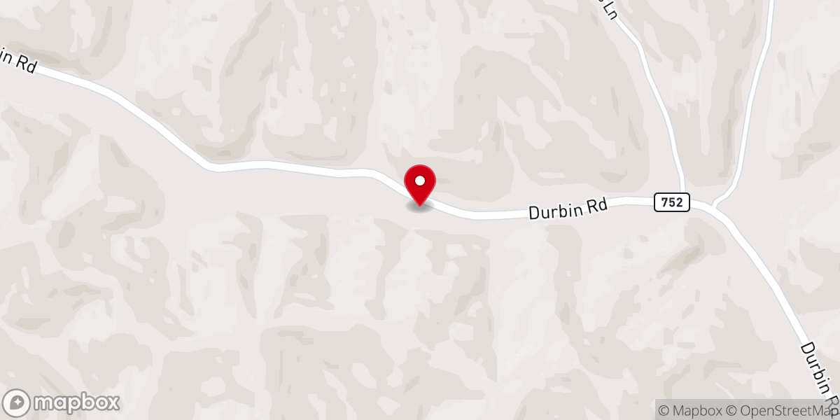 Map showing location of Durbin Independent Baptist Church