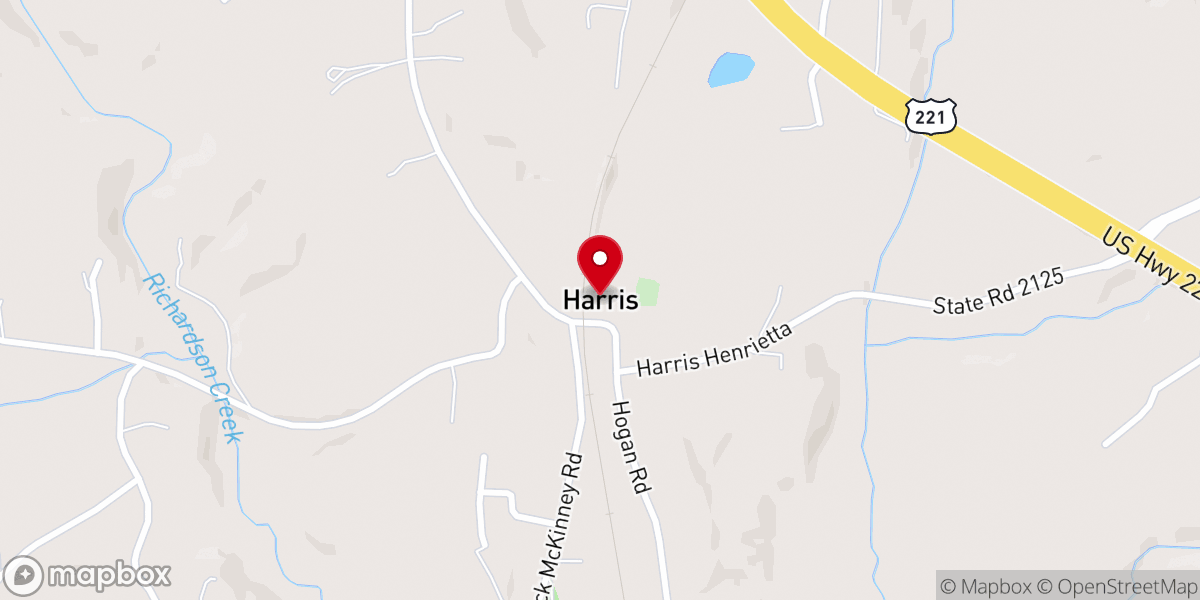 Map showing location of Harris