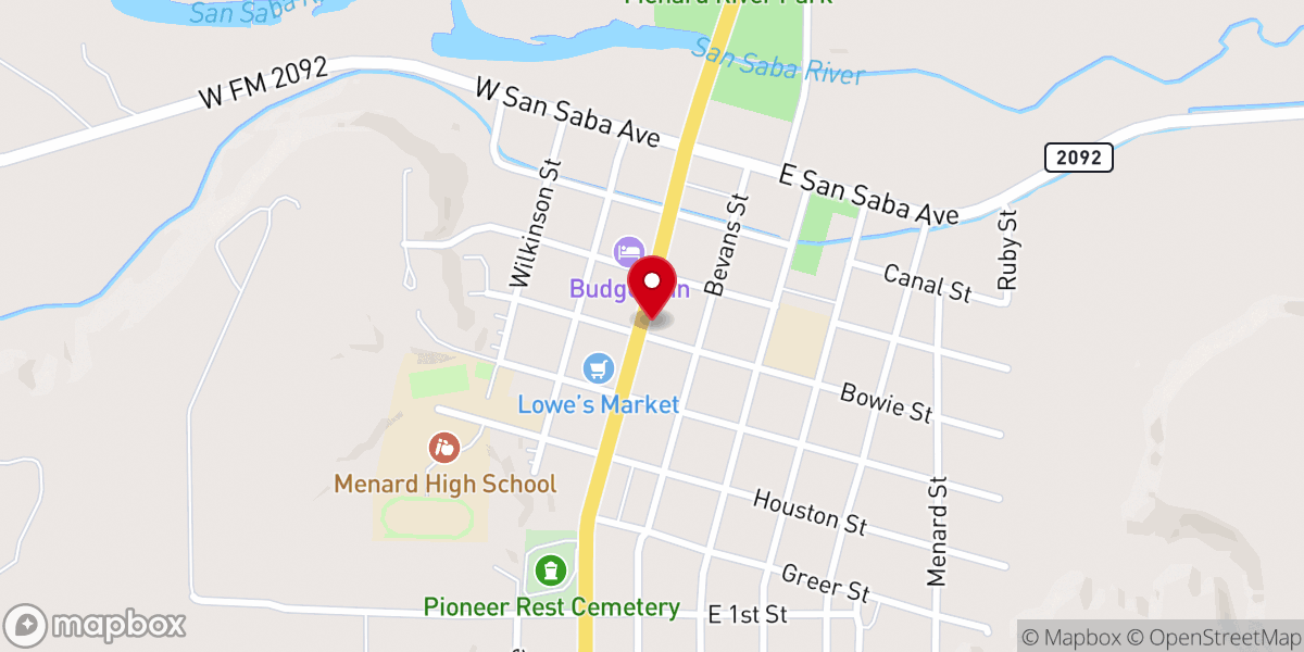 Map showing location of First Presbyterian Church