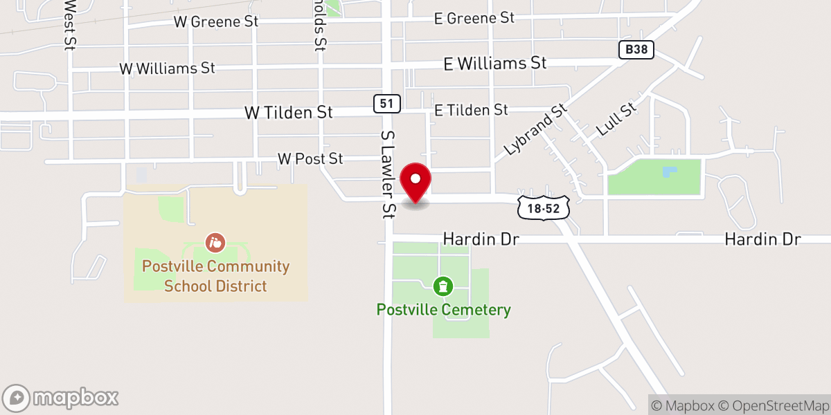 Map showing location of St Paul Lutheran Church