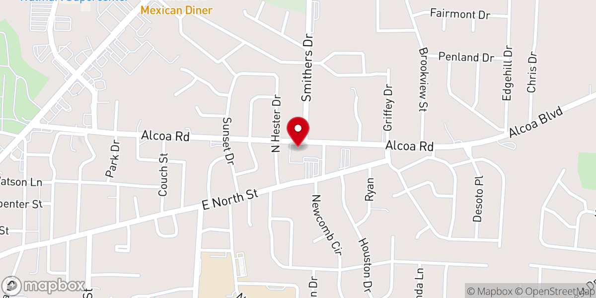 Map showing location of Highland Heights Baptist Church