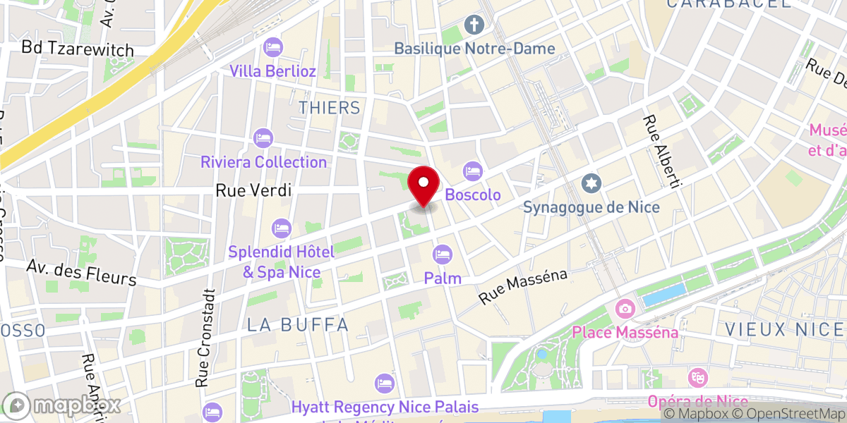 Map showing location of American Episcopal Church - Nice, France