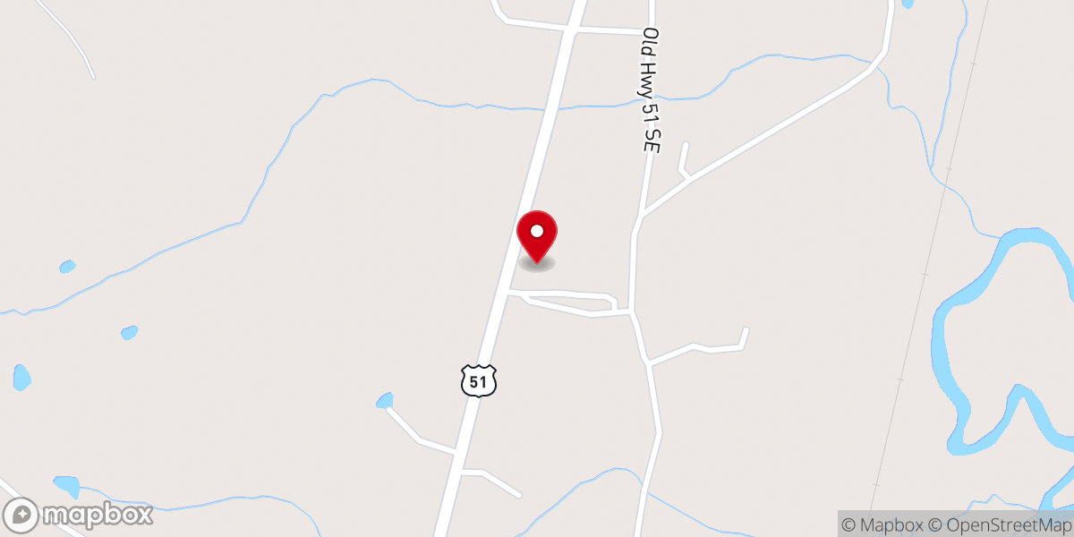 Map showing location of Bogue Chitto Church of Christ