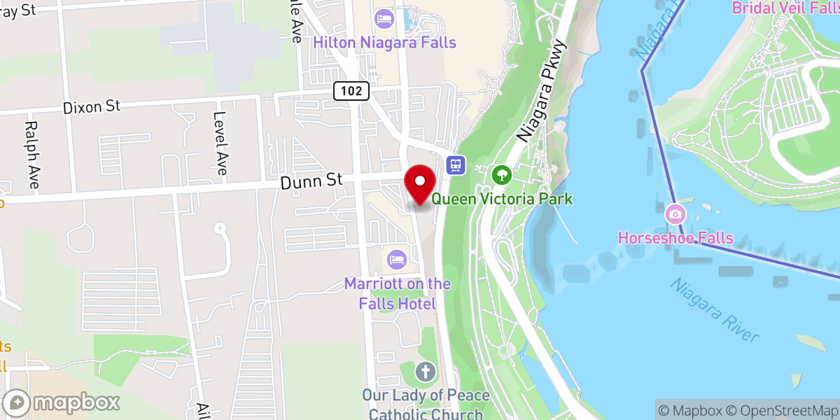 Map showing location of Magnificent Tours Niagara Falls