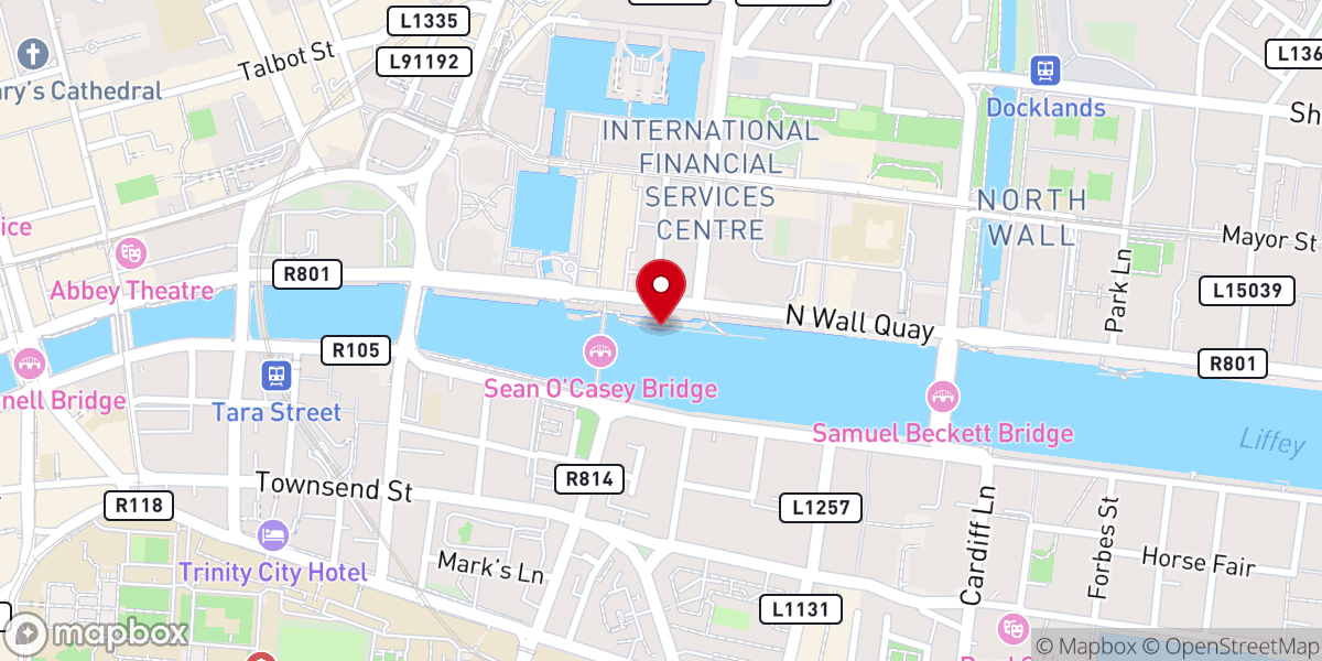 Map showing location of The Jeanie Johnston Famine Ship