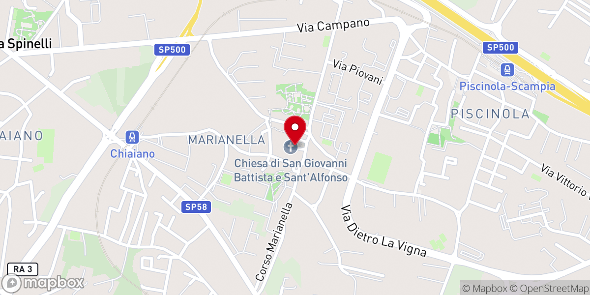 Map showing location of Chiesa San Giovanni Battista a Marianella