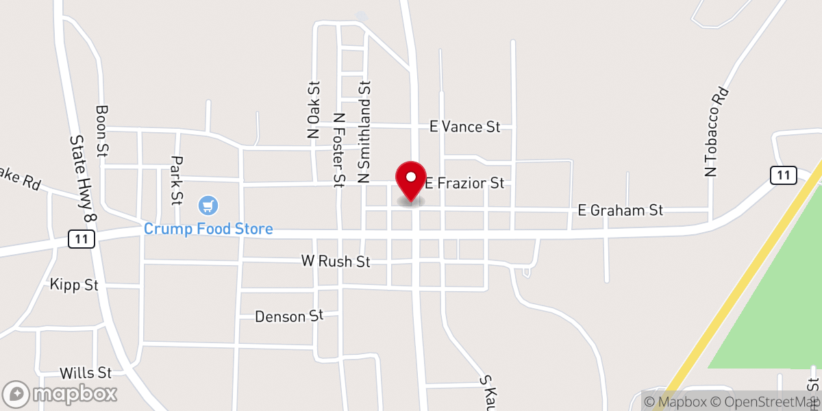 Map showing location of Salem Baptist Pastors Office