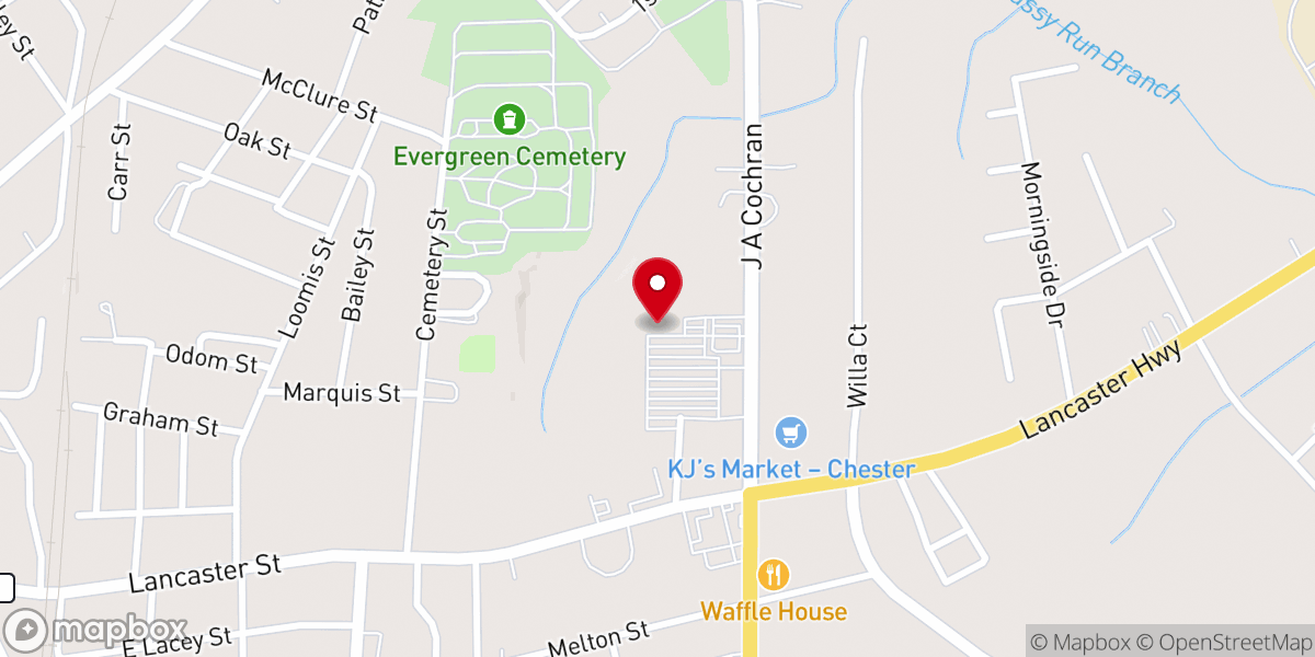Map showing location of ember church