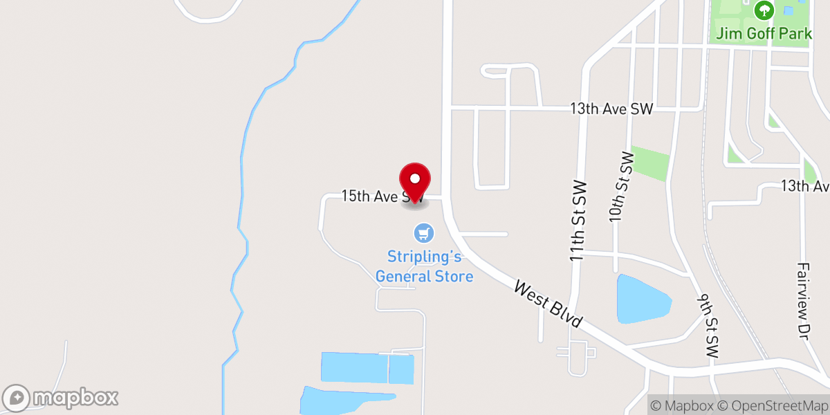 Map showing location of Westside Church