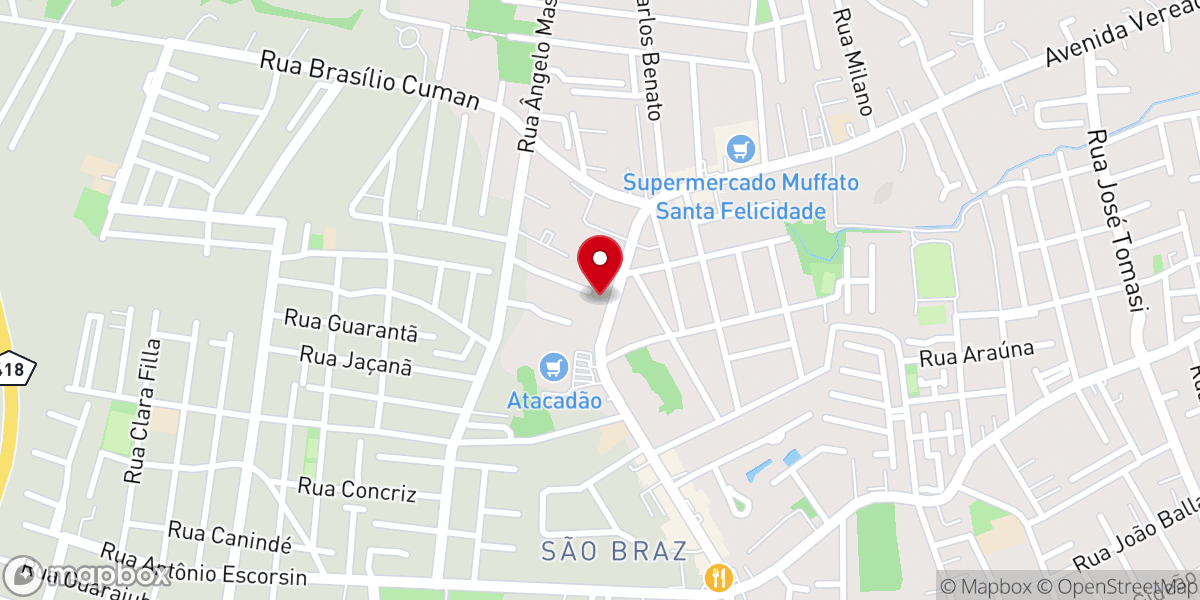 Map showing location of Assembléia de Deus Boas Novas