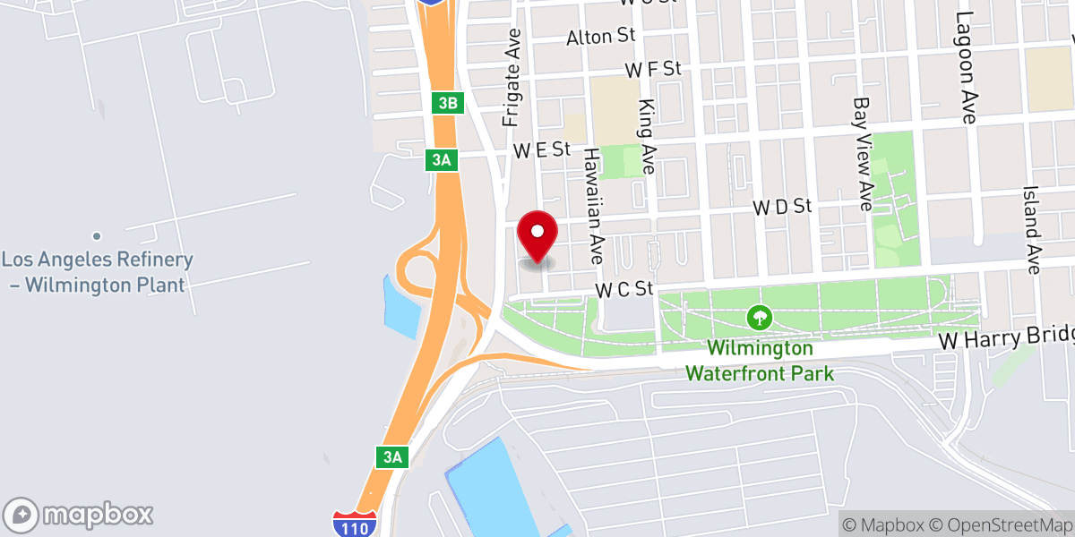 Map showing location of Hispanic Pentecostal Community Center