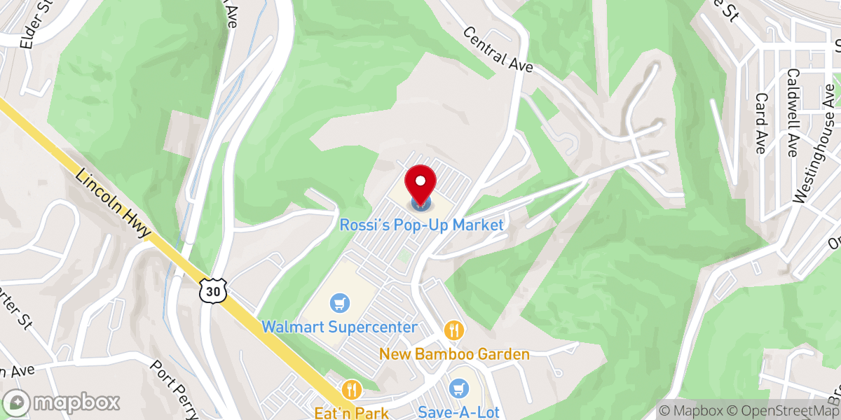 Map showing location of Rossi's Flea Market