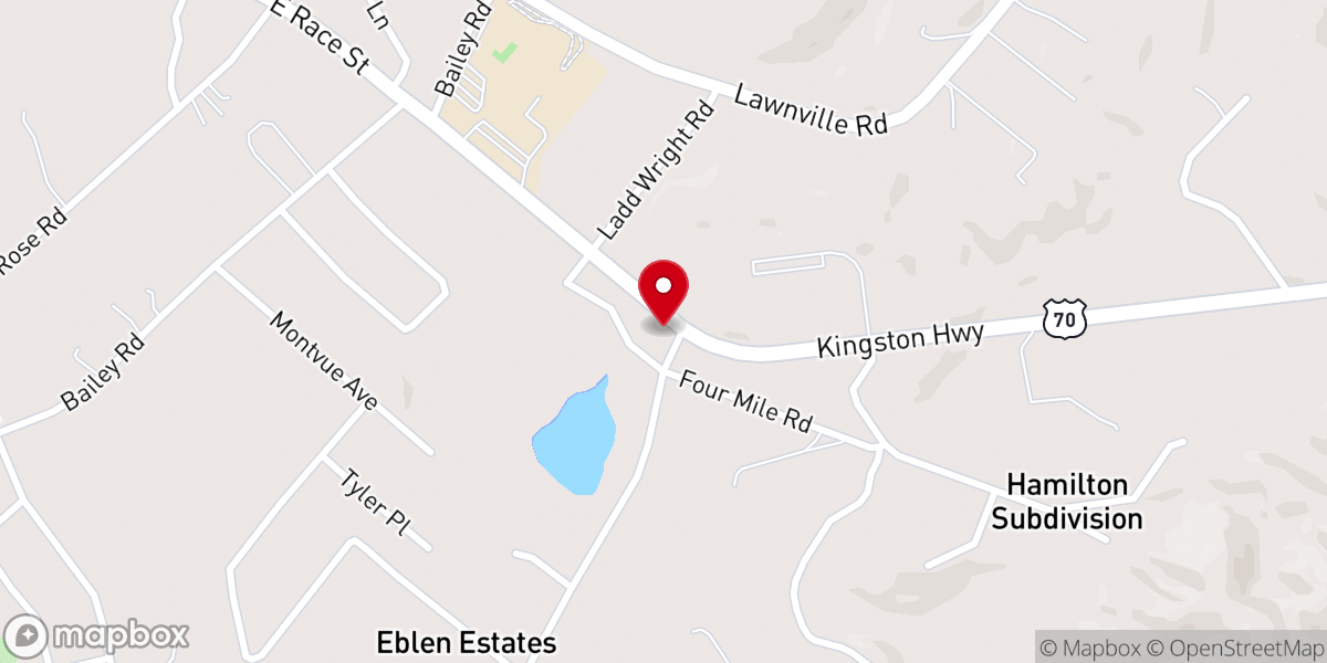 Map showing location of Victory Baptist Church