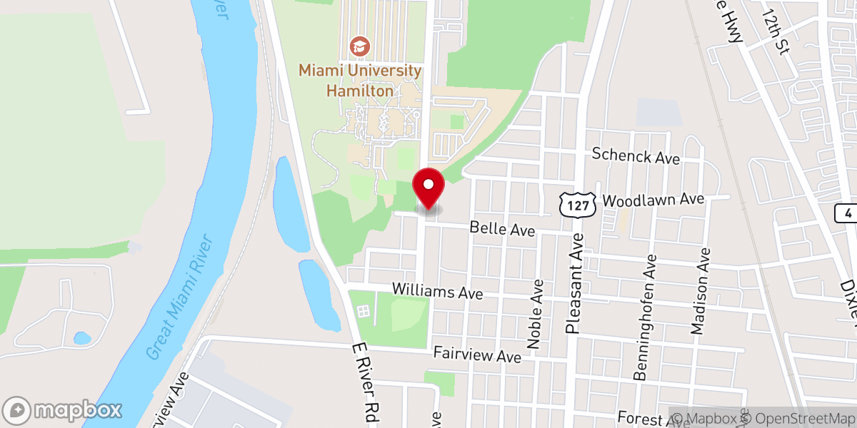 Map showing location of Belle Avenue Pentecostal Church