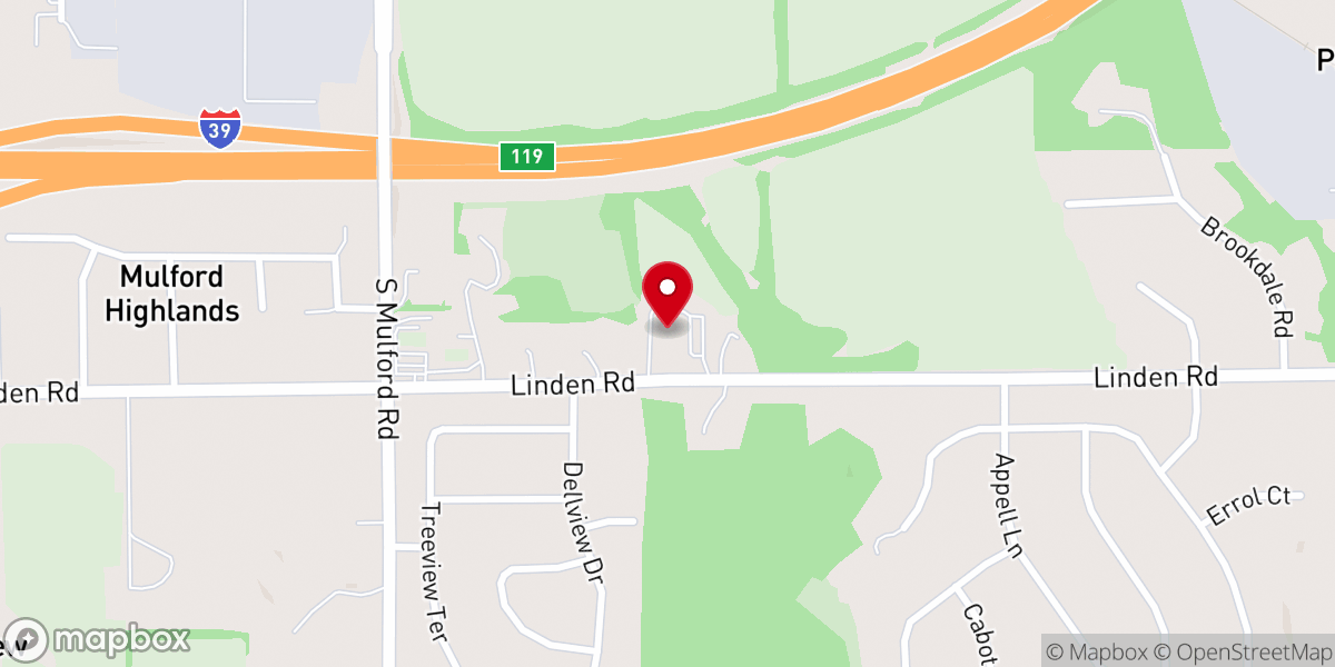 Map showing location of Calvary Baptist Church