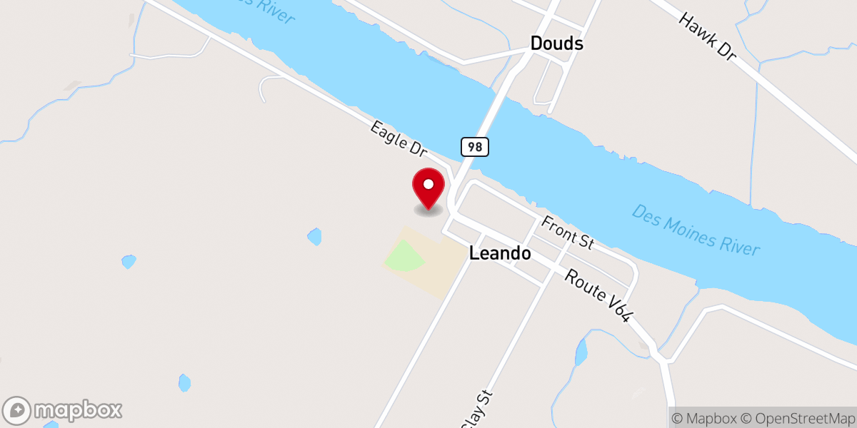 Map showing location of United Methodist Church
