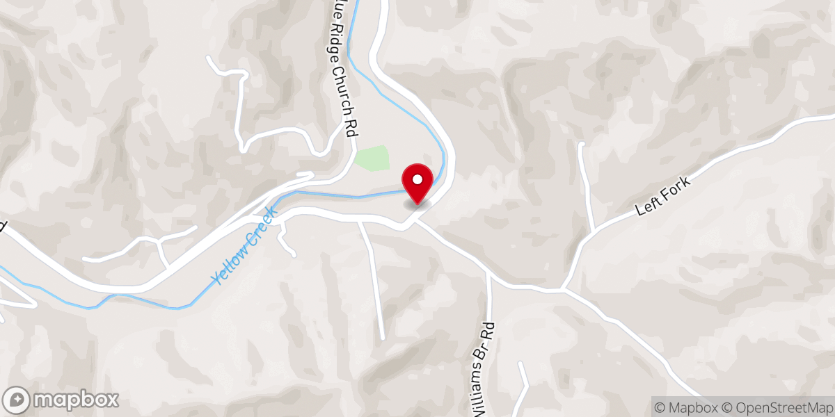 Map showing location of Yellow Creek Church