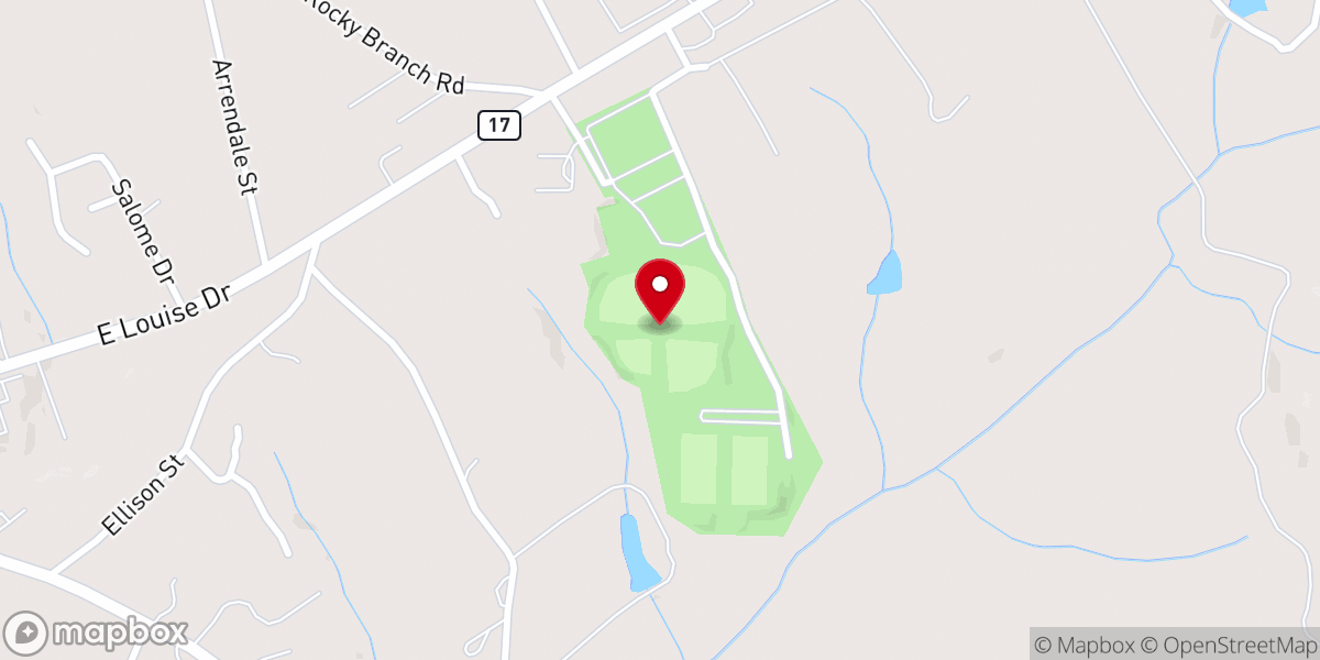 Map showing location of Habersham Co Church Softball