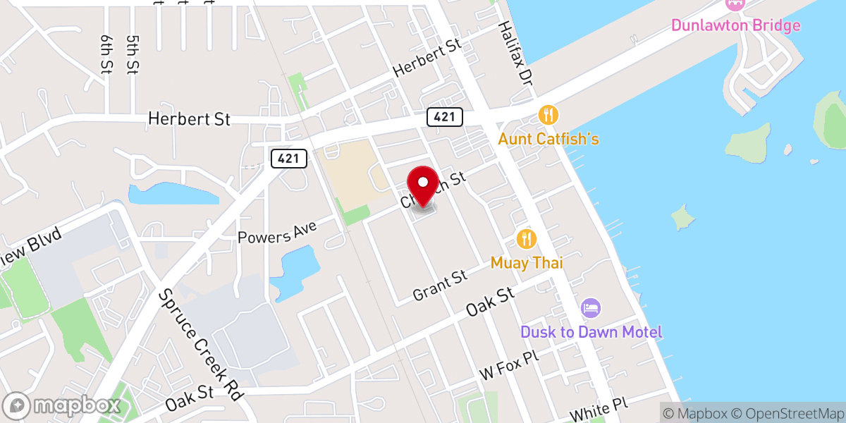 Map showing location of First Baptist Church Port Orange