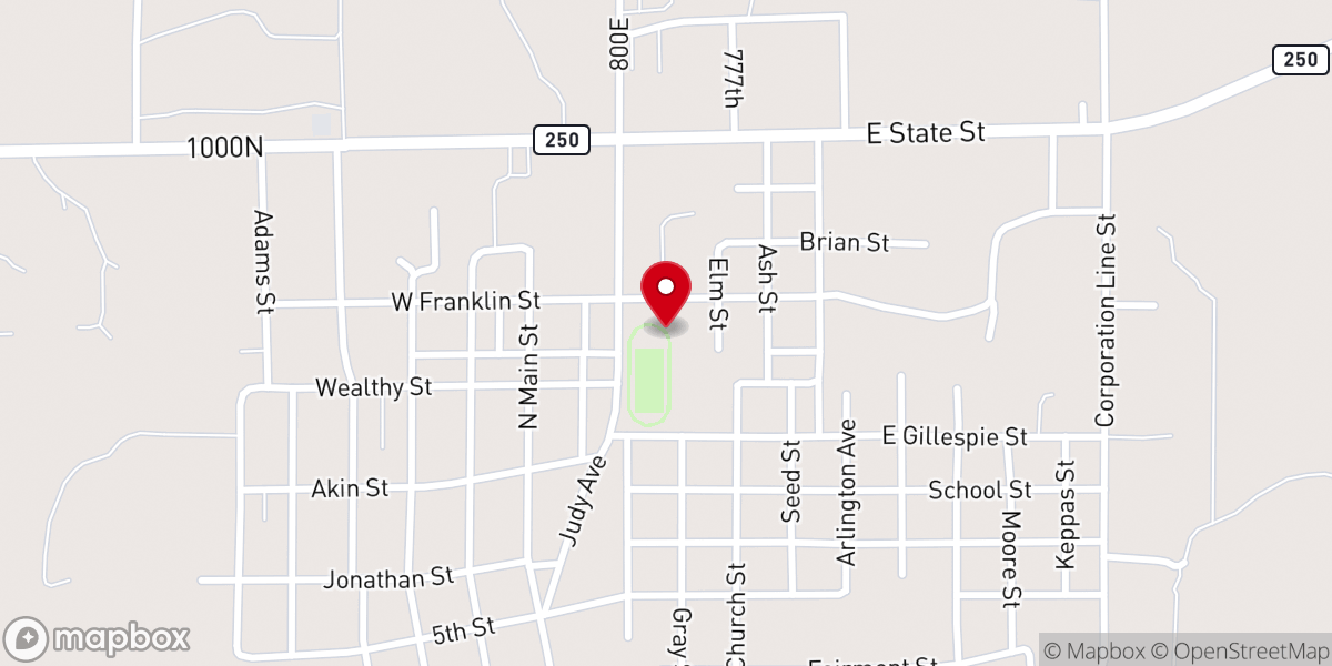 Map showing location of Athletic track
