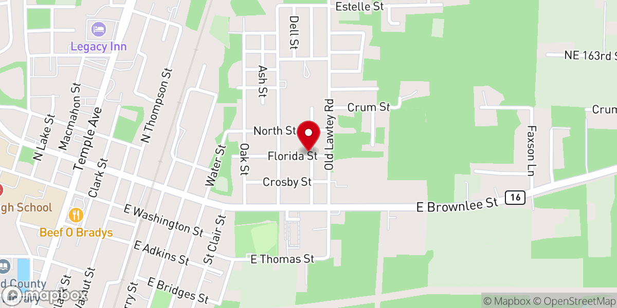 Map showing location of New Bethel Baptist Church