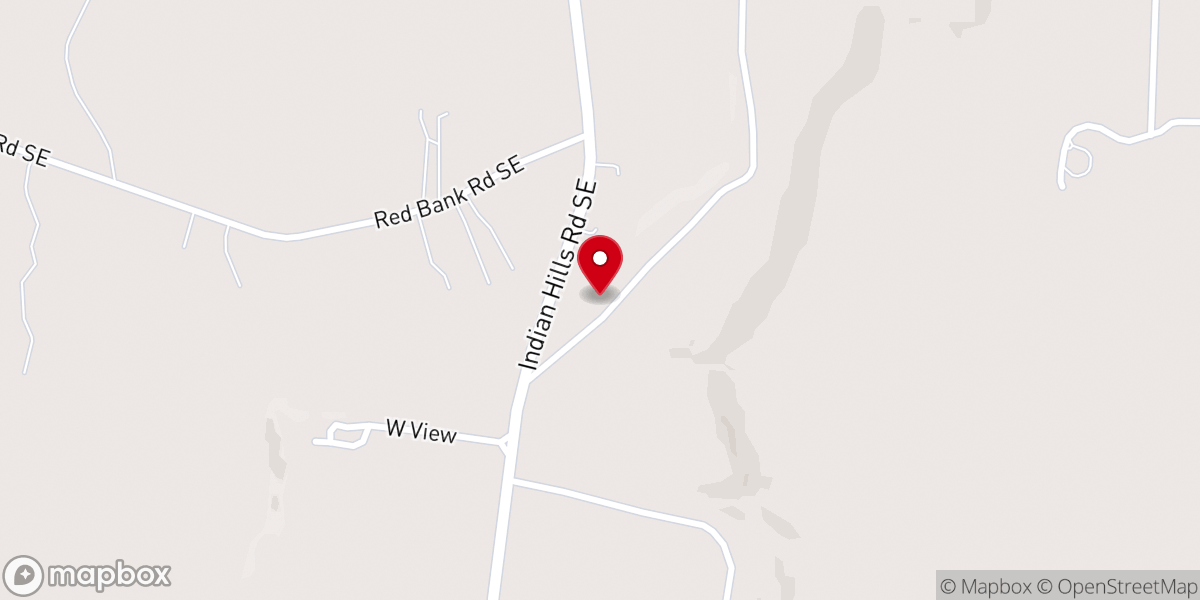 Map showing location of Rural Grove Baptist Church