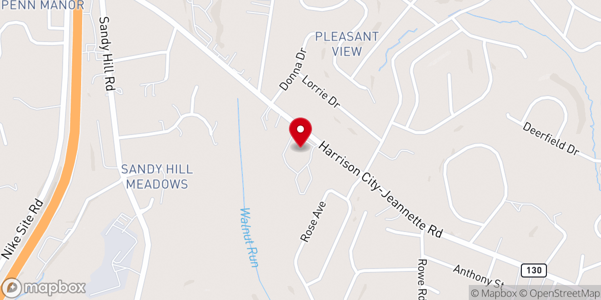 Map showing location of Community Church Harrison City
