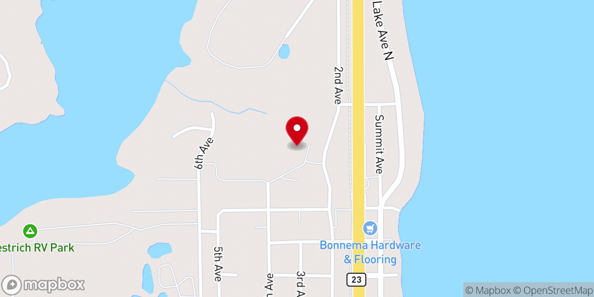 Map showing location of Faith Lutheran Church