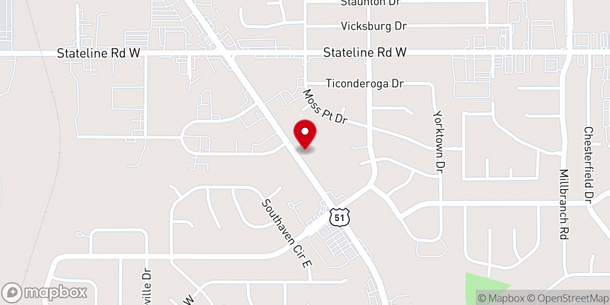 Map showing location of Springfield Baptist Church
