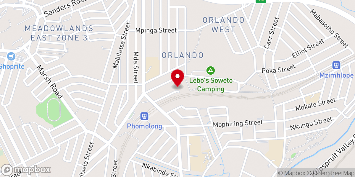 Map showing location of St John's Apostolic Faith Mission
