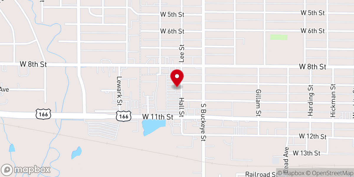 Map showing location of Central Church of the Nazarene