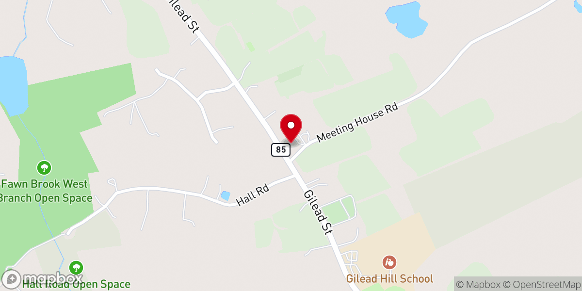 Map showing location of Gilead Congegational Church