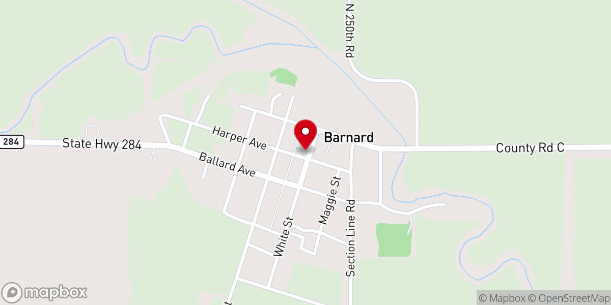 Map showing location of Barnard Methodist Church