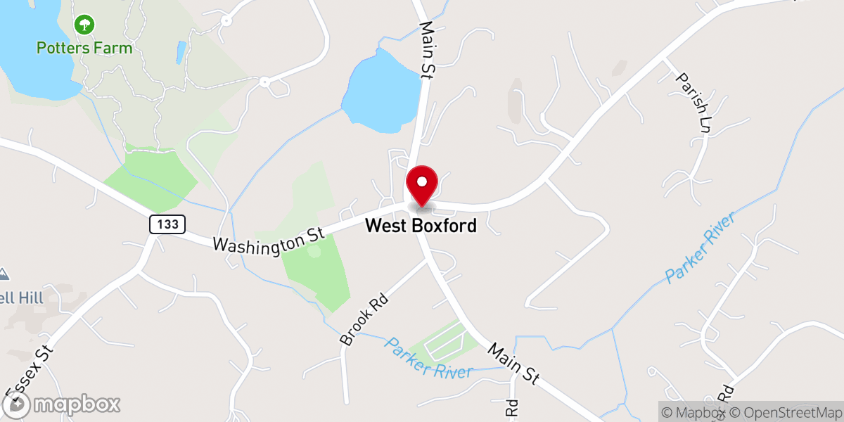 Map showing location of Boxford Town Lincoln Hall