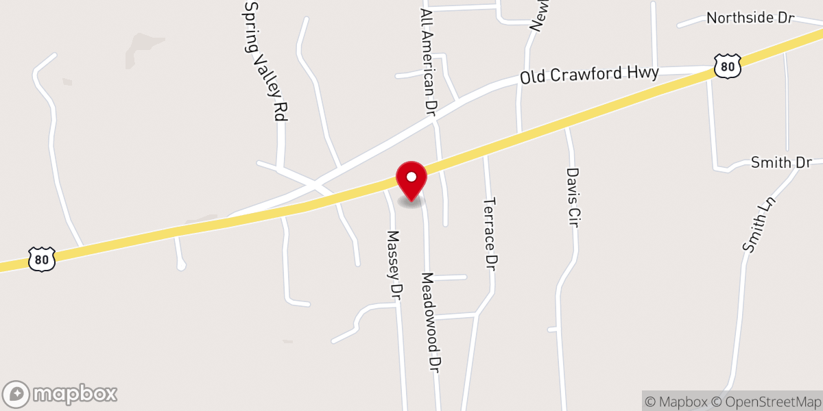 Map showing location of Faith Temple Assembly of God Church