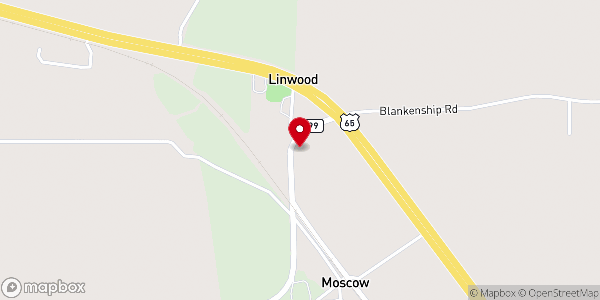 Map showing location of Linwood Baptist Church
