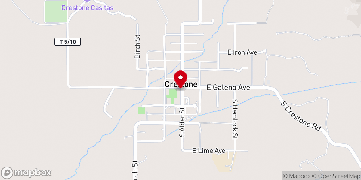 Map showing location of Crestone Town Hall