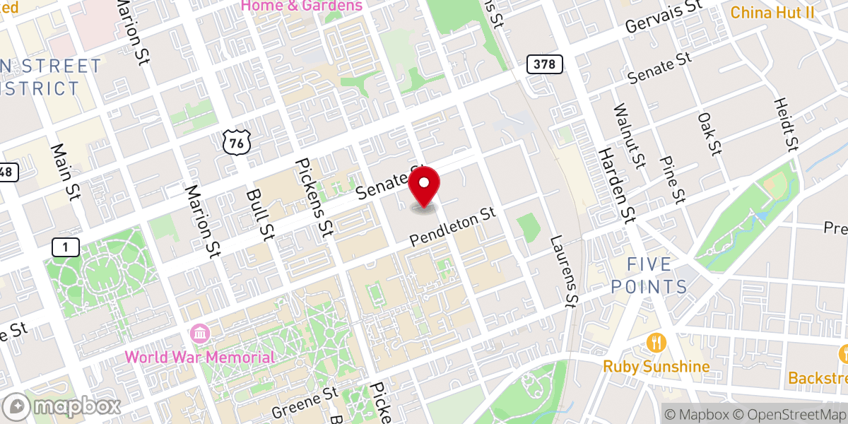 Map showing location of Columbia Evangelical Church