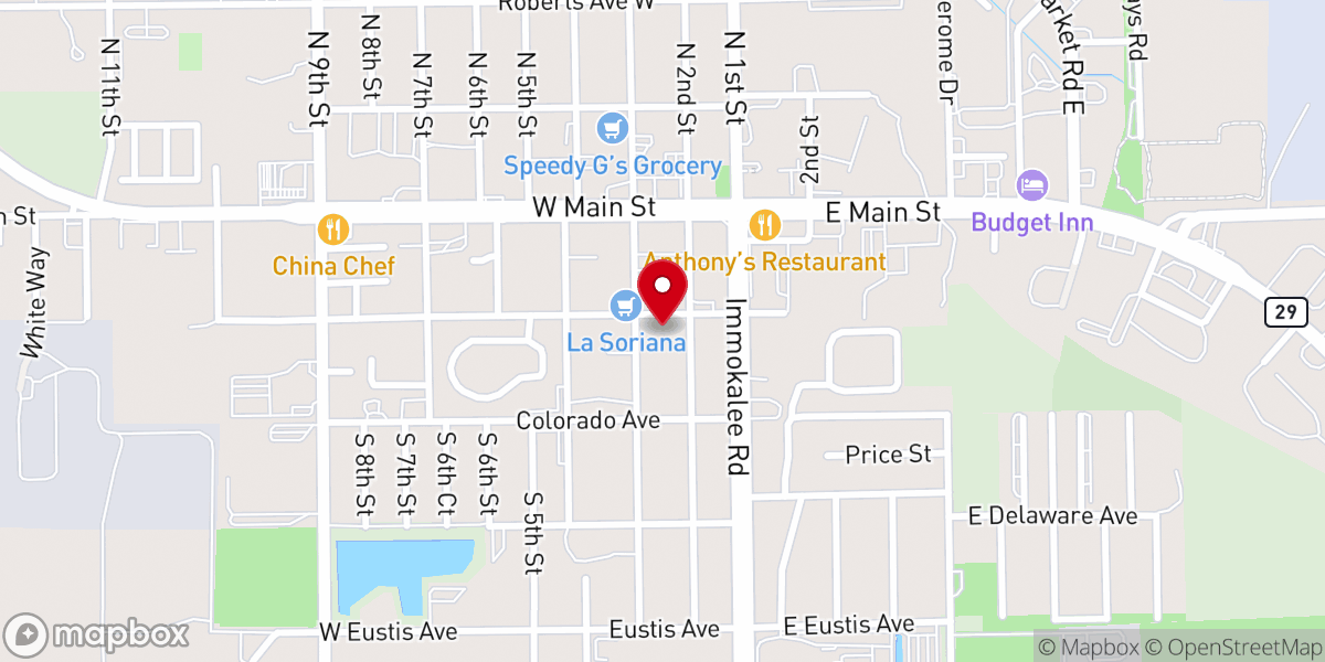 Map showing location of Mision Peniel - Peace River Presbytery - Food Distribution Center