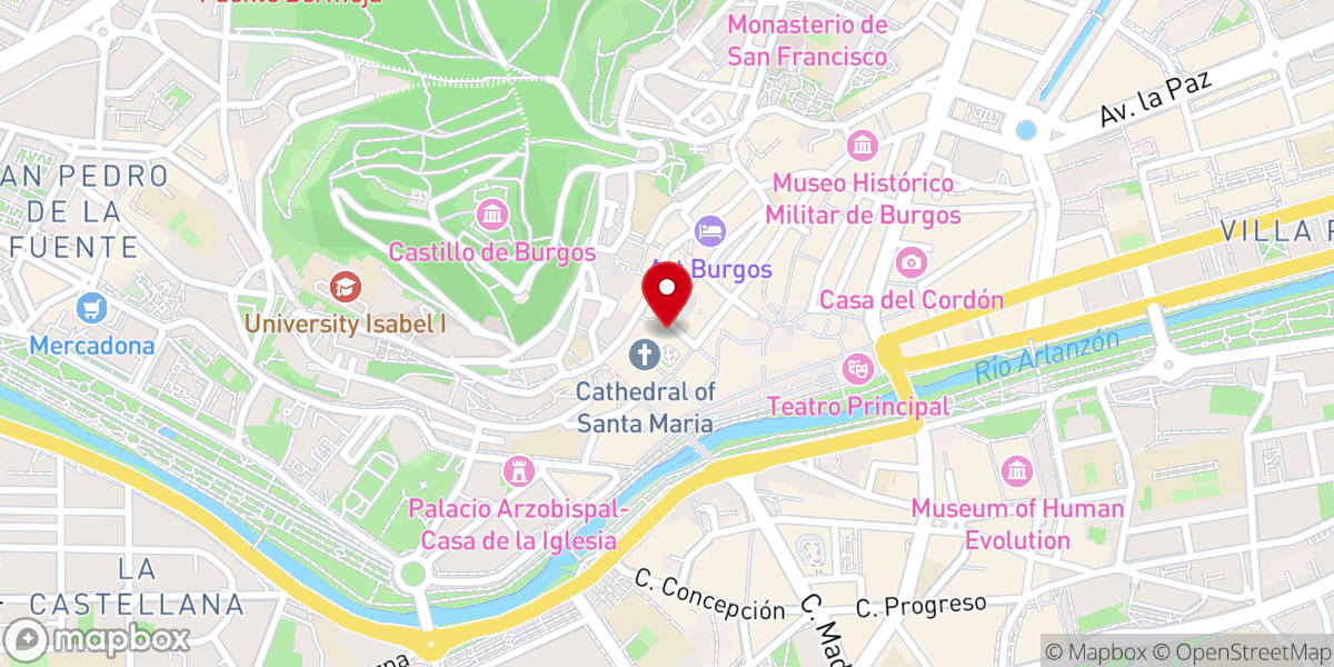 Map showing location of Museo Catedralicio de Burgos