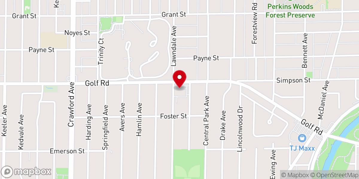 Map showing location of Trinity Lutheran Church