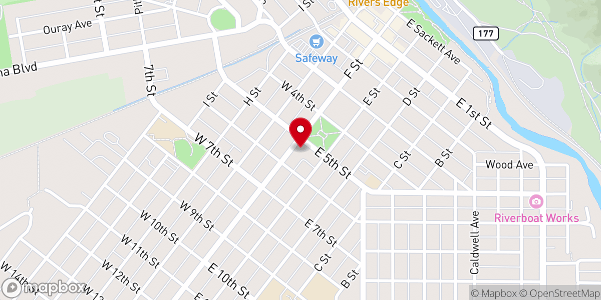 Map showing location of Temple Baptist Church