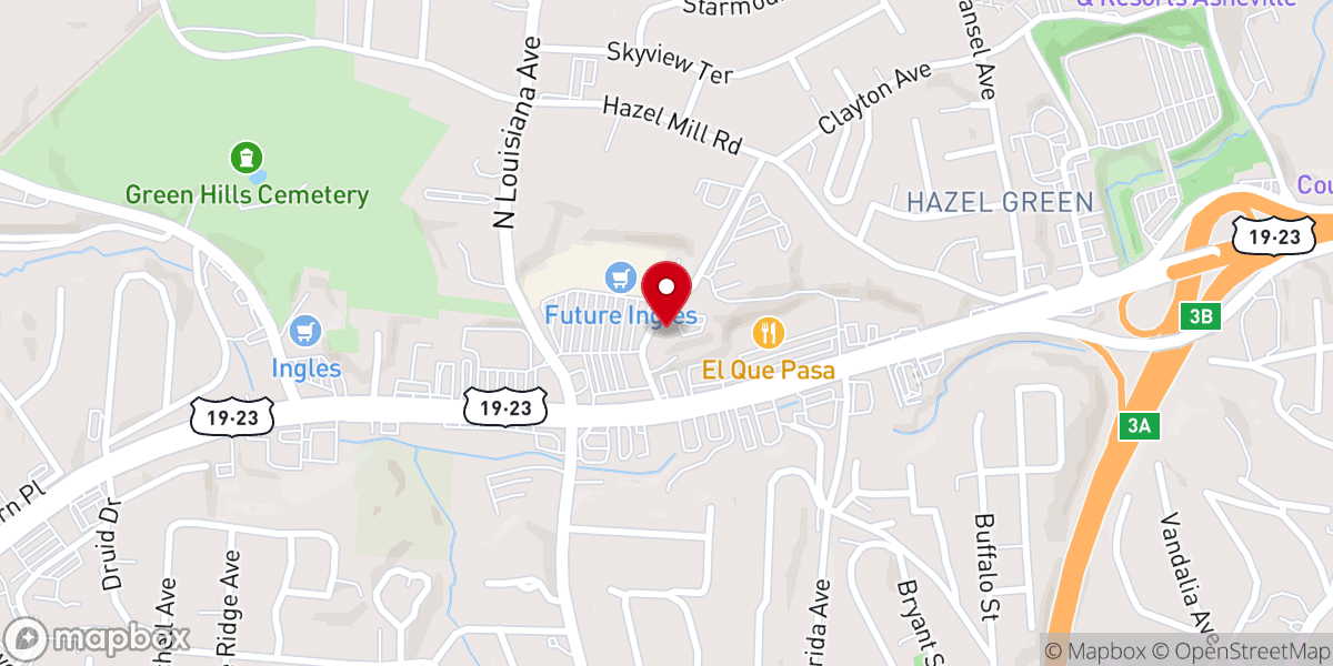 Map showing location of Temple Baptist Church