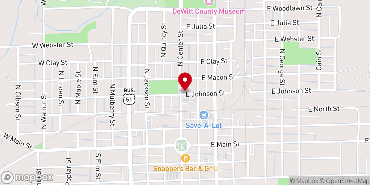 Map showing location of Clinton Presbyterian Church