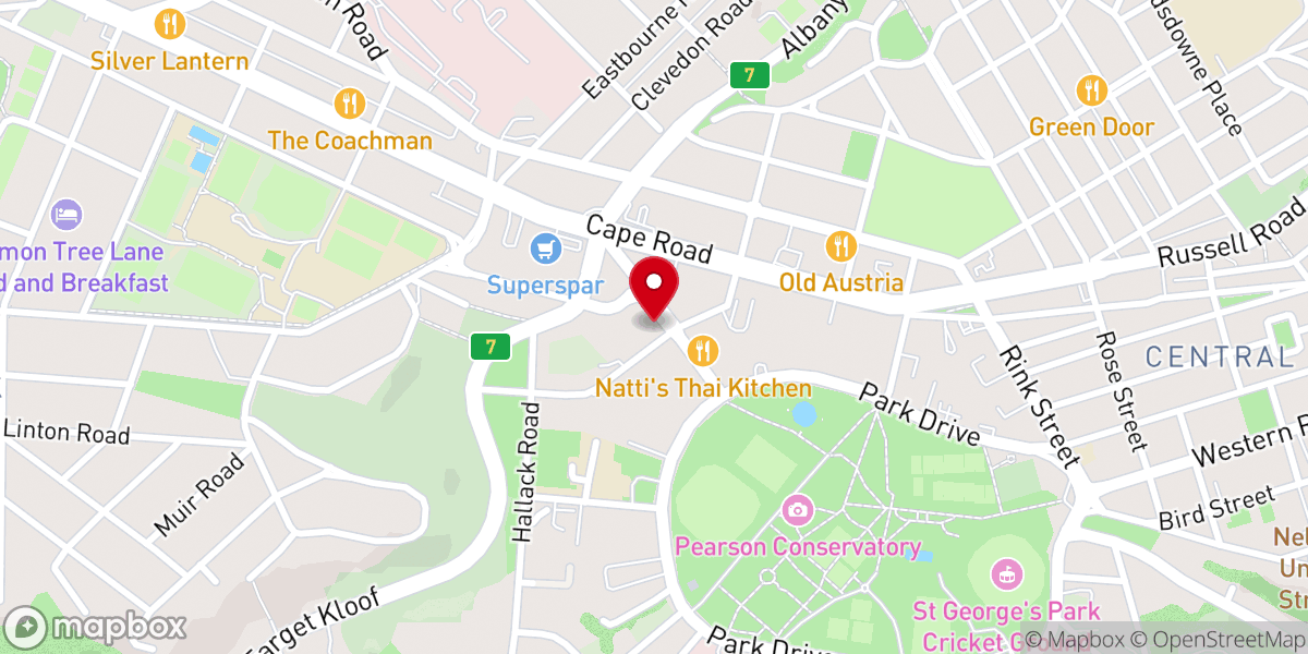 Map showing location of Catholic Diocese of Port Elizabeth - Chancery