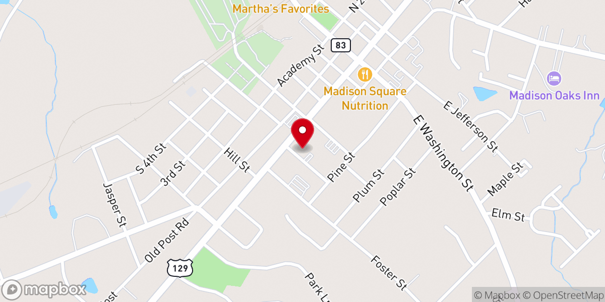 Map showing location of Madison Presbyterian Church Preschool