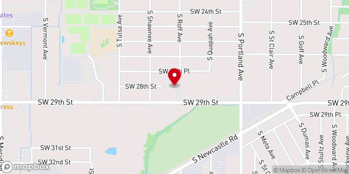 Map showing location of Holy Family Syro Malabar Church Oklahoma City